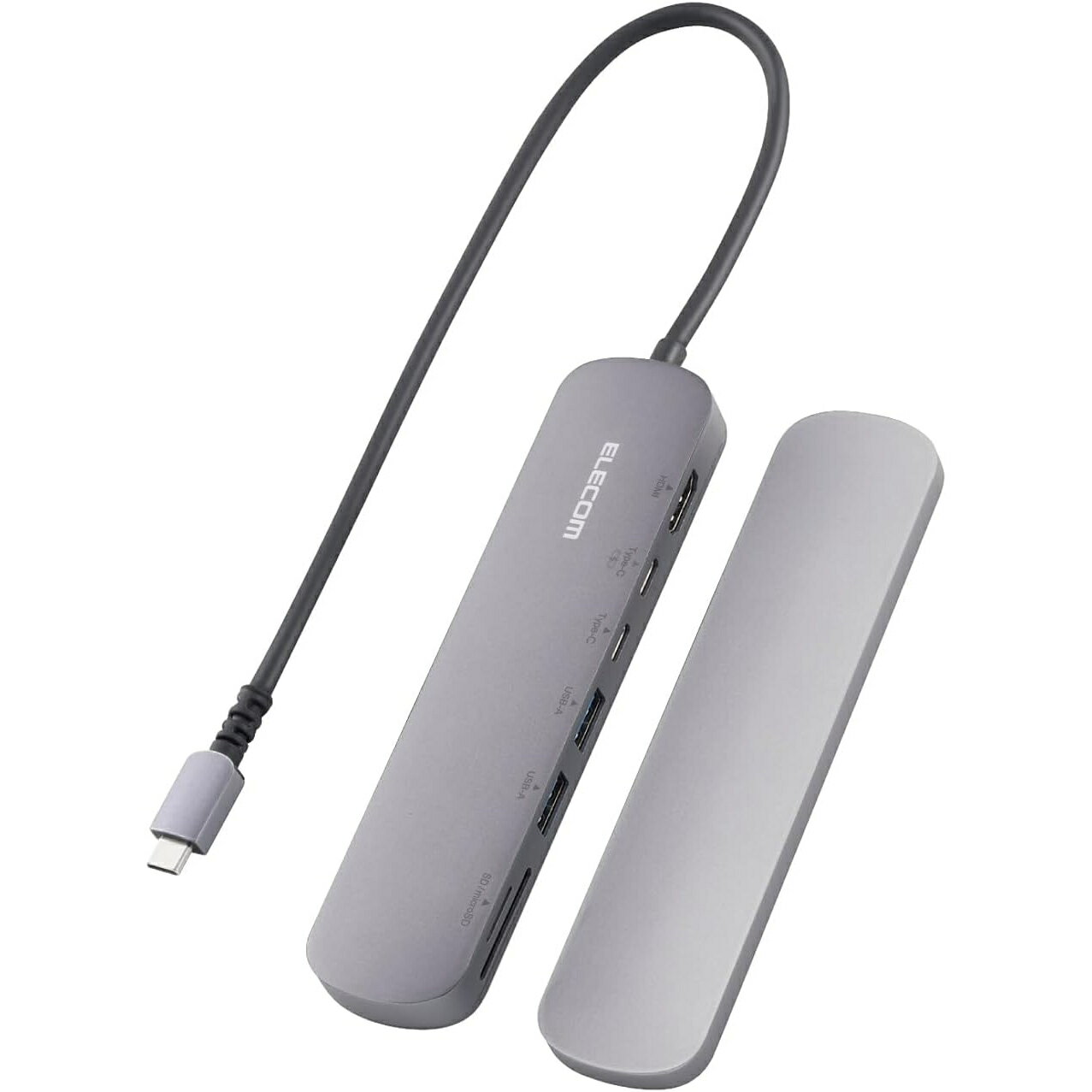 ●【スーパーセール PT2倍】 ELECOM USB Type-C ハブ ドッキングステーション DST-C20SV 7-in-1 アルミボディ 固定用スタンド付き USB-A×2 HDMI×1 USB-C×2 SD＋microSDカードスロット シルバー エレコム