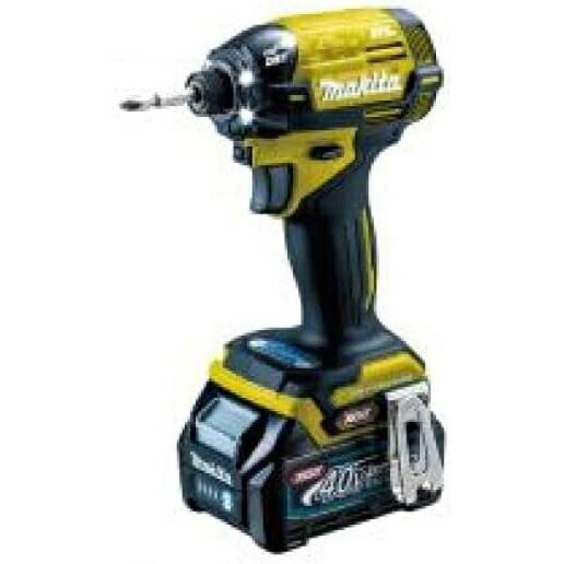 ● makita 充電式インパクトドライバ(イエロー) TD002GDXFY 40Vmax2.5Ah バッテリ2本・充電器・ケース付..