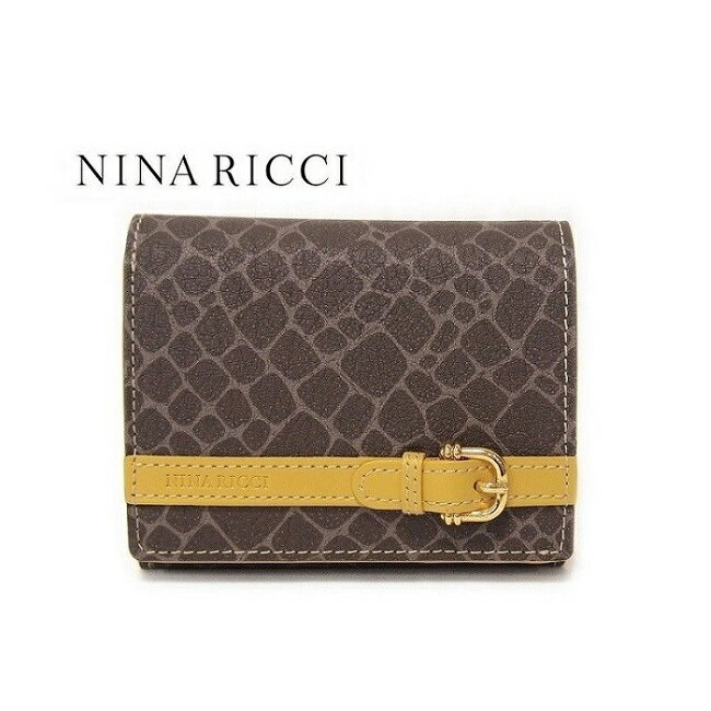 NINA RICCI ニナリッチ 財布 二つ折り ボックス小銭入れ イエロー　レディース BOX 四角