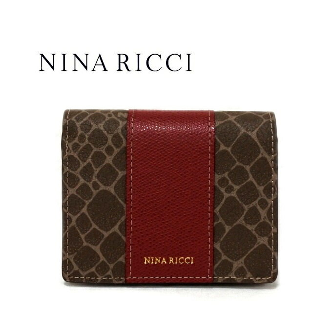 NINA RICCI ニナリッチ 財布 二つ折り ボックス型小銭入れ レディース　新品 ボルドー グレインヌーボー box 四角　母の日 8002