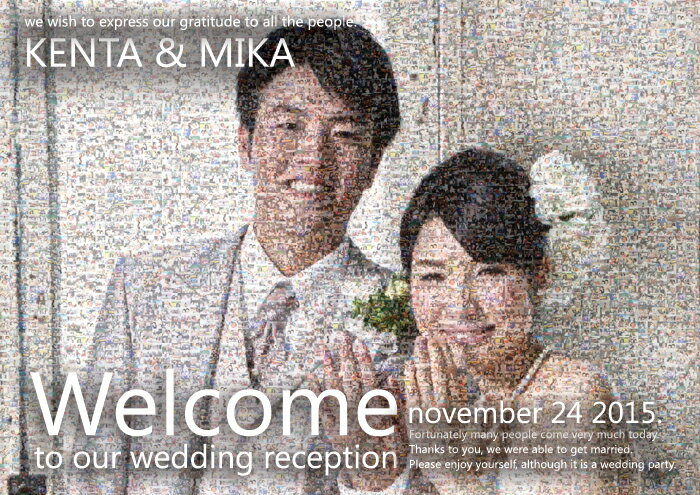 ウェルカムボードA1.A2.A3対応額縁付（結婚式・披露宴・ウェディング・感動・両親へのプレゼント・ブライダル・激安・格安）も ざいく アート ウェルカム ボード キット　モザイクアート