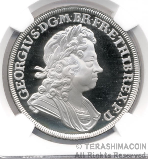 イギリス　2ポンド銀貨　ジョージ1世　2022　PF70 ULTRA CAMEO　First Releases　【寺島コイン】