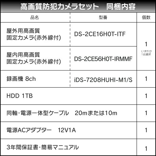 防犯カメラ 監視カメラ 1台 屋外用 屋内用 から選択 防犯カメラセット 監視カメラセット 8ch ハードディスクレコーダー H terasu-shop-10006931 S@GUARD サンプル画像2