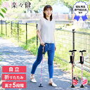 楽々健 ラクステッキ ライト 標準サイズ rk-01024 多機能杖 軽量コンパクト・折りたたみ LEDライト 立ち上がり補助ハンドル 5段階高さ調整 自立式(...