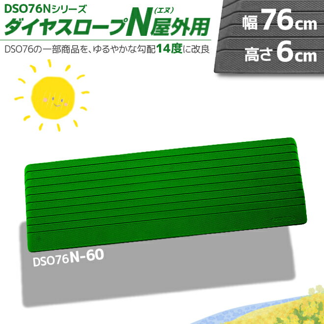 シンエイテクノ 屋外用 置くだけ 段差解消 ダイヤスロープN DSO76N-60 幅76cm/段差6.0cm用