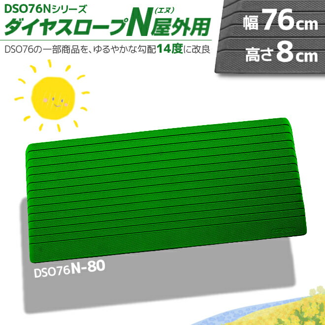 シンエイテクノ 屋外用 置くだけ 段差解消 ダイヤスロープN DSO76N-80 幅76cm/段差8.0cm用