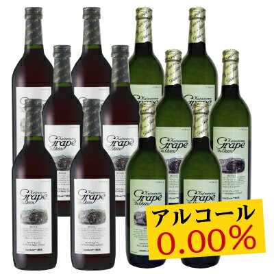 【アルコール0.00％】アルコールゼロワイン登場！ シャトー勝沼 カツヌマグレープ ルージュ・ブラン 赤・白お好きな組み合わせOK 720ml 12本セットKATSUNUMA GRAPE◆送料無料※