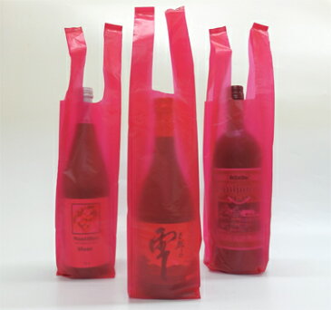 ワイン・焼酎・日本酒等(500ml〜1800ml位まで) 1本用ビニール袋(レジ袋)☆画像は、赤色ですが、お買い上げ商品により、白色・透明のレジ袋になります。箱入り商品・ギフトBOX入り商品は、入りません。