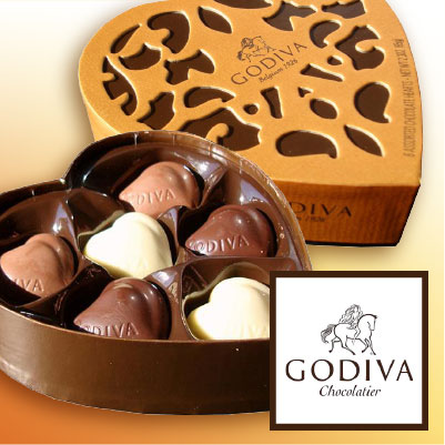 GODIVA ゴディバ クール アイコニック シングル 6粒入り ベルギー チョコ 詰め合わせ【バレンタインデー 2017 チョコレート】ハート型 チョコ＆箱【並行輸入品】賞味期限：2018.3.26【あす楽対応】