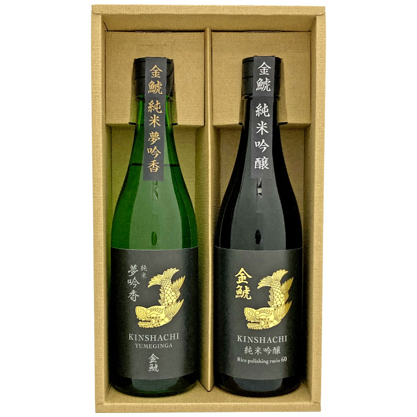 母の日 プレゼント 金鯱 純米吟醸酒 ・ 夢吟香純米酒 720ml 2本 日本酒 各1本 飲み比べギフトセット ギフトBOX入り 愛知県 地酒 誕生日 内祝い 父の日 お供え ◆送料無料対象外地域有