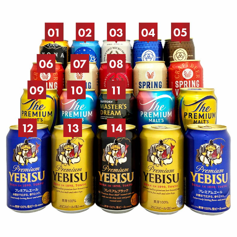 残暑見舞い 敬老の日 プレゼント 国産 プレミアム＆クラフトビールセット ビール ギフト 14種飲み比べ 高級 詰め合わせ20本セット 誕生日 内祝 お供え ◆送料無料