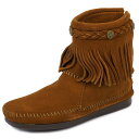MINNETONKA ミネトンカ フリンジブーツ HI TOP BACK ZIP BOOT 292 レディース 女性 シューズ 靴 ジップブーツ スエード BR...