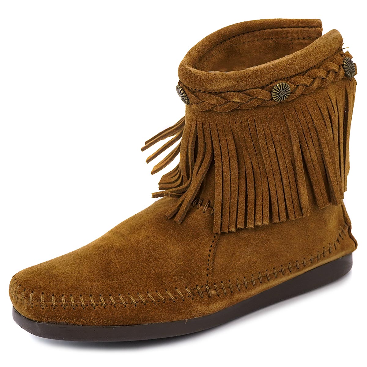 MINNETONKA ミネトンカ フリンジブーツ HI TOP BACK ZIP BOOT 293 レディース 女性 シューズ 靴 ジップブーツ スエード DUSTY BROWN ダスティブラウン 5-8