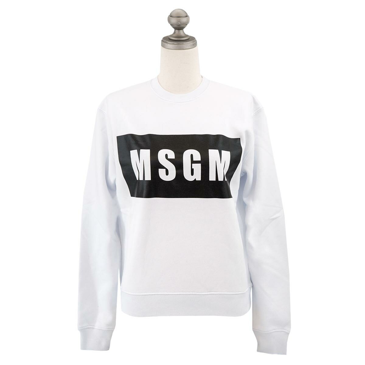 MSGM २ å ȥ졼ʡ MDM96 195799 FELPA SWEATSHIRT ǥ  롼ͥå Ĺµ å ΢ 01 WHITE ۥ磻