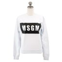 MSGM エムエスジーエム スウェット トレーナー MDM96 195799 FELPA SWEATSHIRT レディース 女性 クルーネック 長袖 スエット 裏起毛 01 WHITE ホワイト