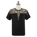 MARCELO BURLON マルセロバーロン 半袖Tシャツ クルーネック マルセロブロン CMAA018R20JER007 メンズ 男性 フェザー 1060 BLACK BROWN ブラック×ブラウン