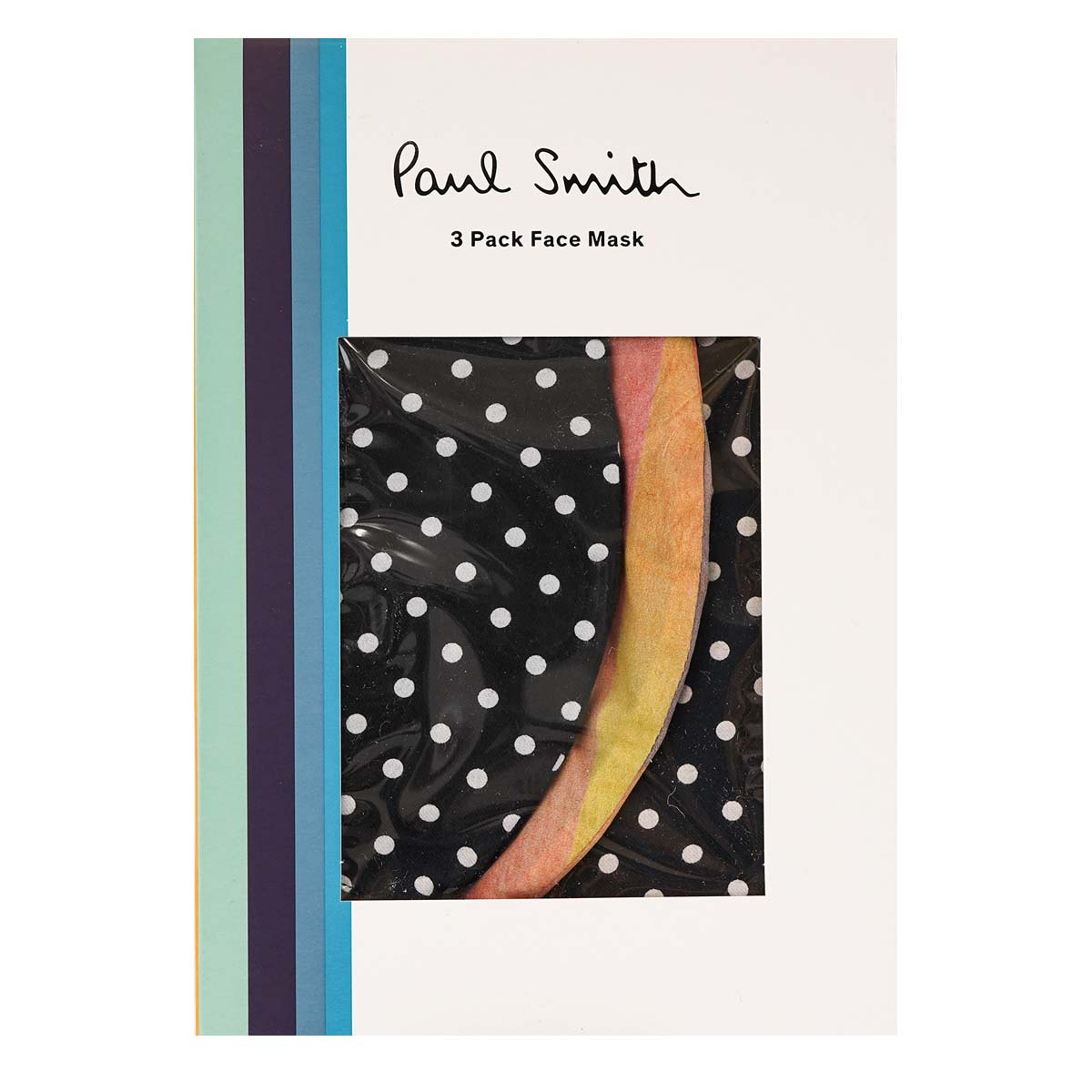 ポール・スミス プレゼント メンズ（3000円程度） Paul Smith ポールスミス マスク M1A-MASK-GMSK11 レディース 女性 メンズ 男性 ユニセックス 男女兼用 3枚セット 水玉 ドット ストライプ ファッションマスク 布マスク フェイスマスク ブラック×ホワイトドット×マルチカラー