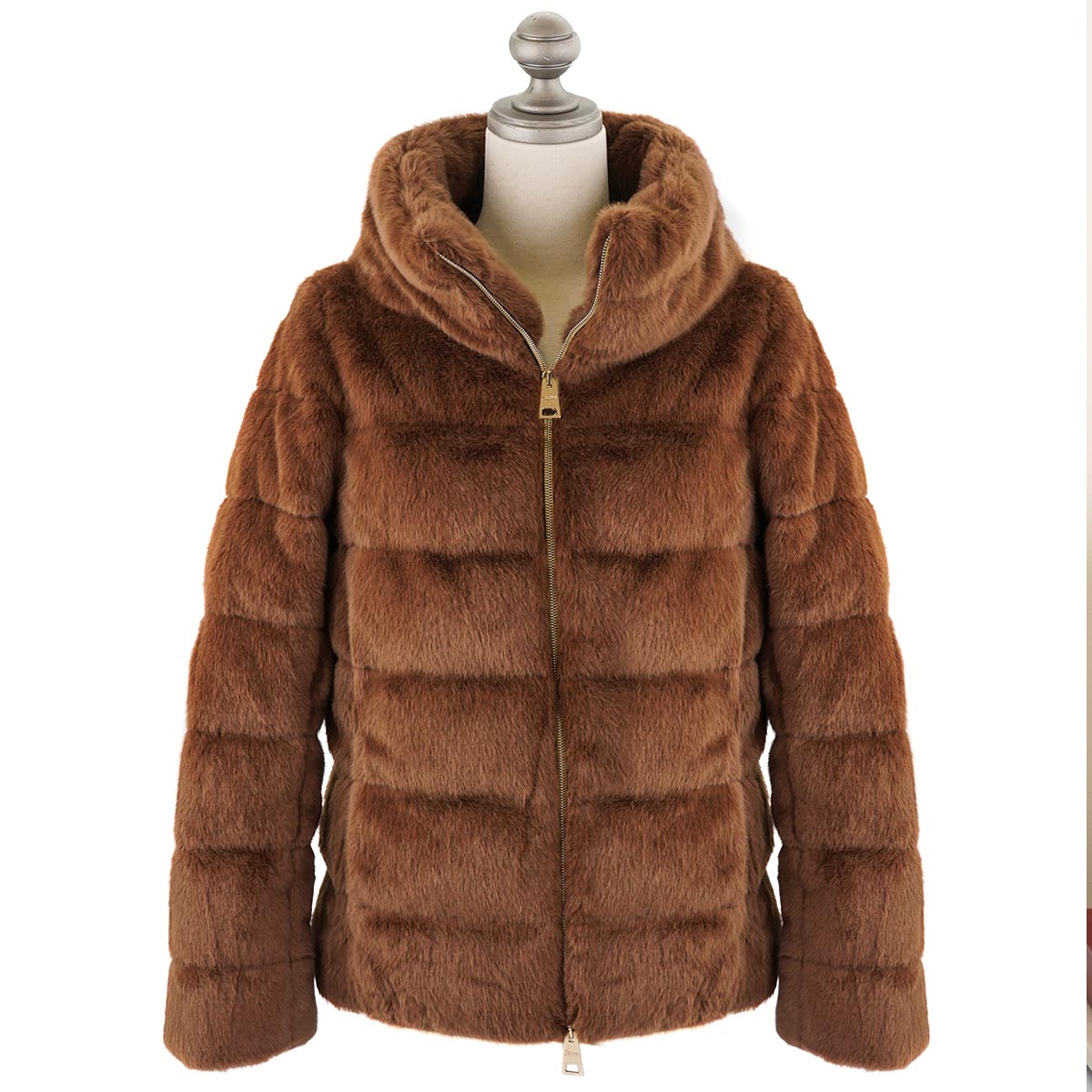 HERNO ヘルノ ダウンジャケット 2022年-2023年秋冬新作 PI1166D 12354 LADY FAUX FUR LADY FAUX FUR レディース 女性 エコファー ダウンコート 8750 Macadamia ブラウン