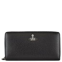 Vivienne Westwood BBAEGXgEbh z 2022N-2023NH~V 51050022 L001J GRAIN LEATHER ZIP ROUND WALLET fB[X  rrA N401LA BLACK ubN