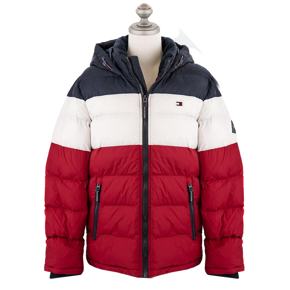 TOMMY HILFIGER トミーヒルフィガー 中綿ジャケット 2022年-2023年秋冬新作 158AN508 メンズ 男性 アウター MUF/MID ICE RED COMBO ネイビー×レッド×ホワイト