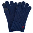 POLO RALPH LAUREN ポロラルフローレン 手袋 2022年-2023年秋冬新作 PC0713 Classic Cable Glove メンズ レディース 男性 女性 男女兼用 ユニセックス スマートフォン対応 スマホ対応 ポニー刺繍 433 Hunter Navy ネイビー