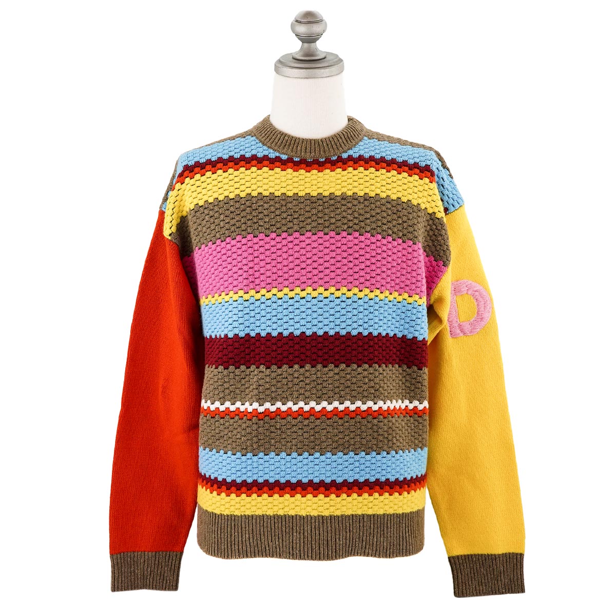 DSQUARED2 ディースクエアード セーター S74HA1277 S18044 MULCH COLOR KNIT メンズ 男性 ローゲージニット ボーダー 961 multi color マルチカラー