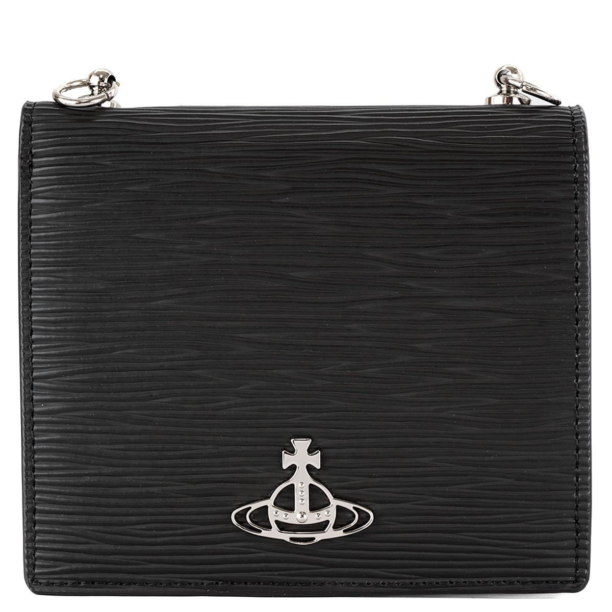 Vivienne Westwood ヴィヴィアンウエストウッド 二つ折り財布 51130003 01837 POLLY CARD CASE WITH CHAIN レディース 女性 チェーン付き チェーンウォレット N402LA BLACK ブラック