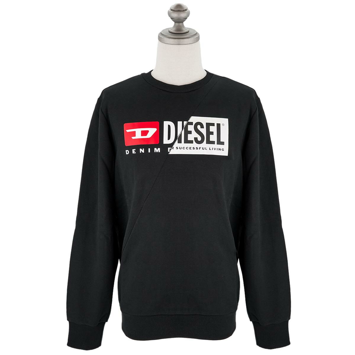 ディーゼル プレゼント メンズ DIESEL ディーゼル トレーナー A00349 0IAJH S-GIRK-CUTY メンズ 男性 スウェット ロゴ 長袖 900 BLACK ブラック