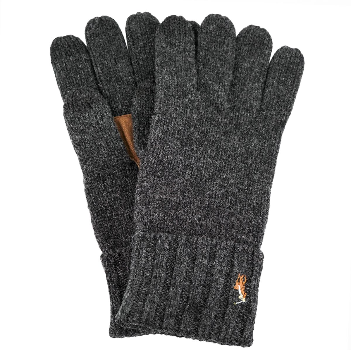 POLO RALPH LAUREN ポロラルフローレン 手袋 2023年-2024年秋冬新作 PC0494 Signature Merino Touch Glove メンズ レディース 男性 女性 男女兼用 ユニセックス スマートフォン対応 スマホ対応 ポニー刺繍 レザーパッチ 012 Charcoal チャコール