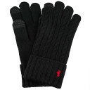 ラルフローレン　手袋（メンズ） POLO RALPH LAUREN ポロラルフローレン 手袋 2023年-2024年秋冬新作 PC0713 Classic Cable Glove メンズ レディース 男性 女性 男女兼用 ユニセックス スマートフォン対応 スマホ対応 ポニー刺繍 001 Black ブラック