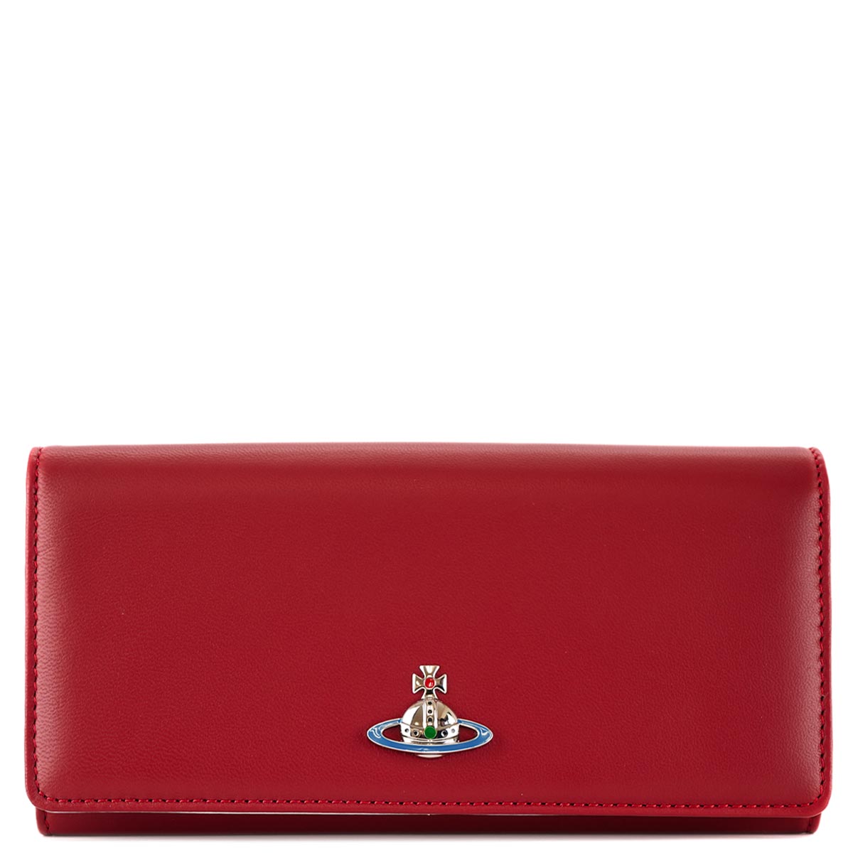 Vivienne Westwood ヴィヴィアンウエストウッド 2023年-2024年秋冬新作 長財布 51040027 L001L NAPPA CLASSIC CREDIT CARD WALLET レディース 女性 オーブ H404PF RED/SILVER レッド/シルバー