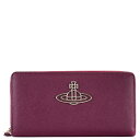 Vivienne Westwood BBAEGXgEbh 2023N-2024NH~V z 51050003 L001N SAFFIANO THIN LINE ORB ZIP ROUND WALLET fB[X  I[u J401LA PURPLE p[v