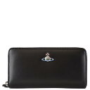 Vivienne Westwood ヴィヴィアンウエストウッド 2023年-2024年秋冬新作 長財布 51050023 L001L NAPPA CLASSIC ZIP ROUND WALLET レディース 女性 オーブ N403PF BLACK ブラック