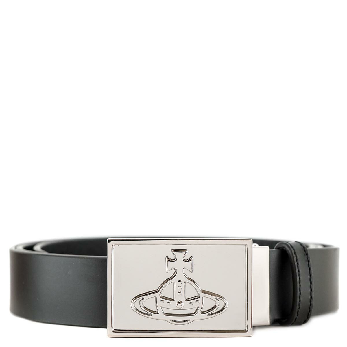 Vivienne Westwood 󥦥ȥå 2023ǯ-2024ǯ߿ ٥ 82010047 L0022 BELTS LINE ORB SQUARE BUCKLE BELT/SILVER   åȲǽ N401LA BLACK ֥å