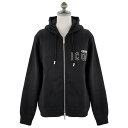 DSQUARED2 ディースクエアード パーカー S79HG0008 S25516 BE ICON OUTLINE ZIP HOODIE メンズ 男性 ジップアップフーディー 965 BLACK ブラック