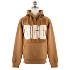 UGG アグ フーディー 2023年-2024年秋冬新作 1144506 Rey UGGfluff Logo Hoodie レディース 女性 ロゴ パーカー CHESTNUT/PLASTER チェスナット/ホワイト