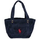 Polo Ralph Lauren ポロラルフローレン トートバッグ 2AR098 CORDUROY MINI TOTE レディース 女性 ミニ 鞄 ポニー BCV NEWPORT NAVY/Red ネイビー×レッド