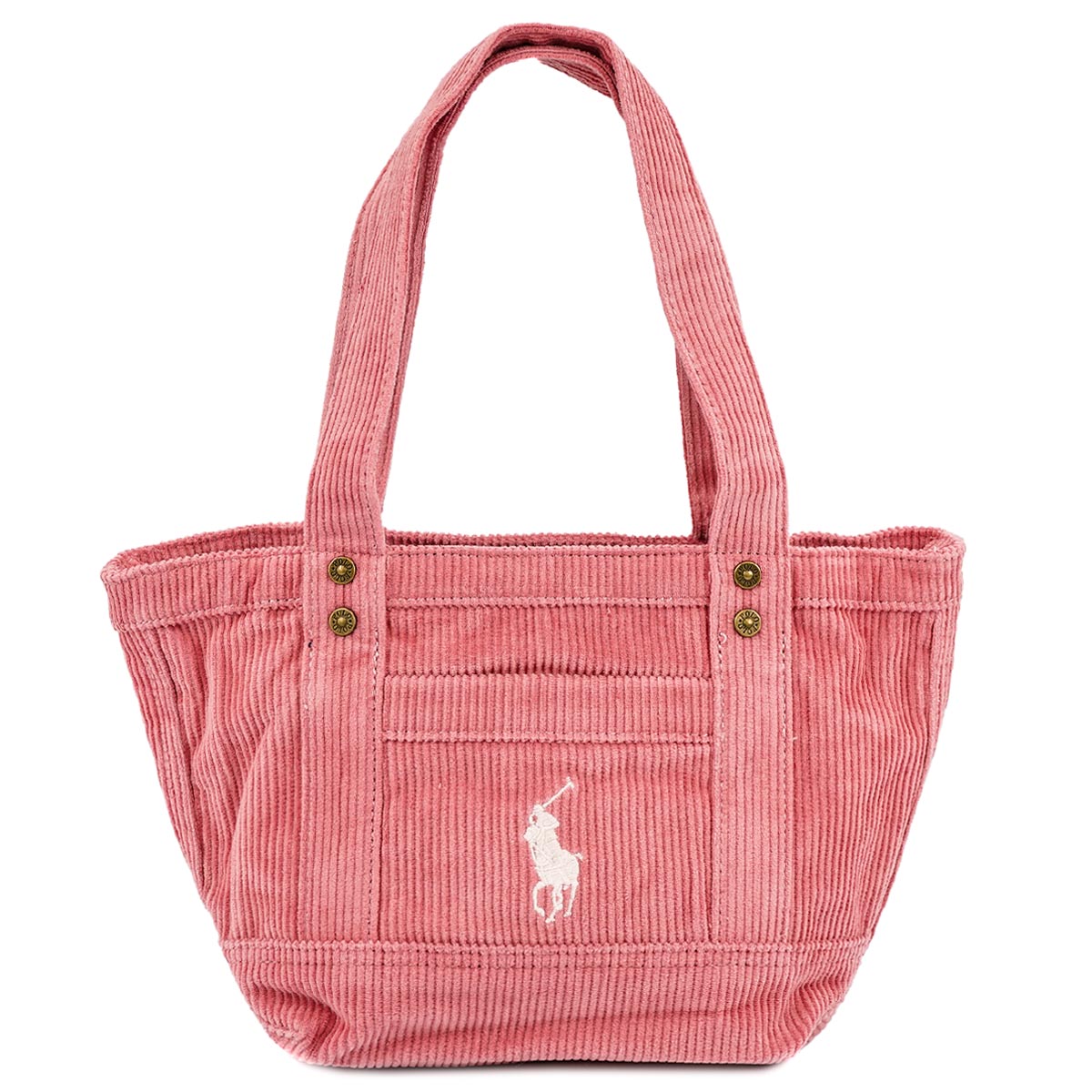 ラルフローレン POLO RALPH LAUREN ポロラルフローレン トートバッグ 2AR098 CORDUROY MINI TOTE レディース 女性 ミニ 鞄 ポニー AGF TICKLED PINK/White ピンク×ホワイト