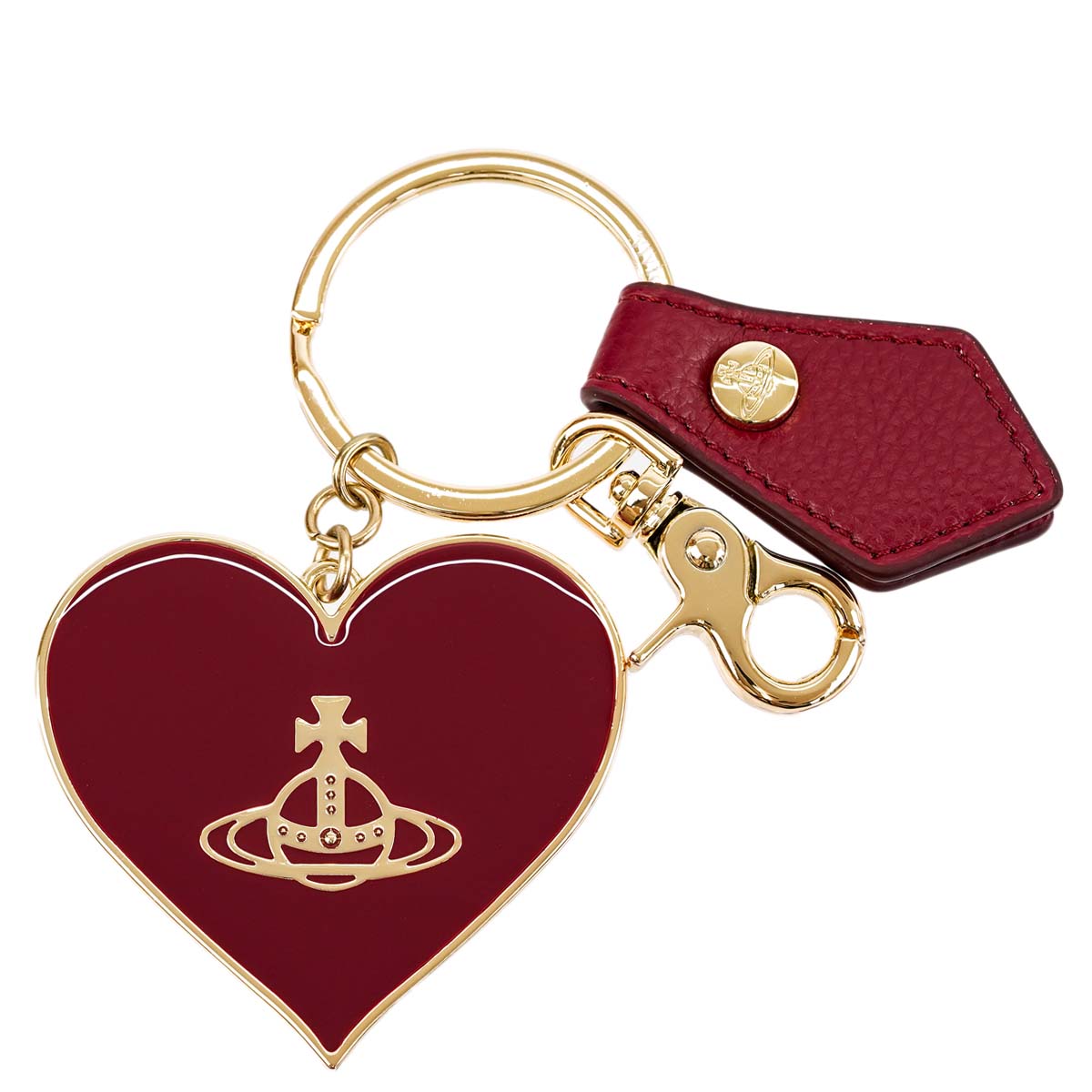 VIVIENNE WESTWOOD ヴィヴィアンウエストウッド キーリング 2024年春夏新作 8203010XU OM0009 RE-VEGAN MIRROR HEART ORB レディース キーホルダー ハート型 H406 RED/GOLD レッド/ゴールド