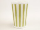 楽天インポートショップTERESAOlde Milk Glass オールドミルクガラス タンブラー ストライプタンブラー C.GREEN シトラスグリーン ミルクホワイト アメリカンスタイル