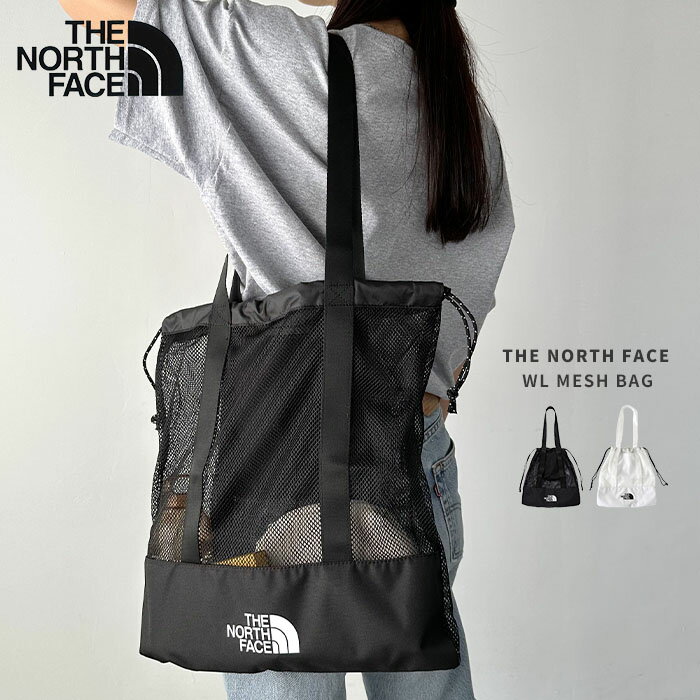 10%OFFクーポン★マラソン限定【メール便 送料無料】THE NORTH FACE ノースフェイス WL MESH BAG メッシュ トートバッグ エコバッグ ブラック 黒 ビーチバッグ 大人 シンプル 大きめ 韓国 ファッション 肩掛け A4サイズ収納可能 メンズ レディース ユニセックス NN2PQ17Jのサムネイル