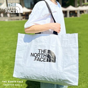 【送料無料 国内発送 メール便】THE NORTH FACE ザノースフェイス SHOPPER BAG L ショッパー バッグ エコバッグ ランドリーバッグ 白 肩掛け シンプル 大人 ショッピングバッグ トートバッグ A4サイズ 収納 大容量 NG2PN62A