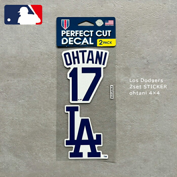 ＼2点以上で100円OFFクーポン対象／【メール便 送料無料】MLB / LA 2set STICKER ohtani 4×4 ステッカー 大谷 翔平 メジャーリーグ ドジャース 背番号 アウトドア 鍵 パスケース 定期 ロサンゼル 76204324