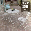 ★22日20時〜先着50名5%OFFクーポン配布中★ガーデンチェア スチール製 2脚セット 椅子 イス いす チェア チェアー 背もたれ 背もたれ付き キャンプ...