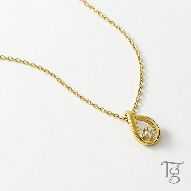 ネックレス レディース ステンレス 金属アレルギー キュービックジルコニア イエローゴールドカラー しずく ドロップ シンプルコーデ 大人かわいい 大人カジュア...