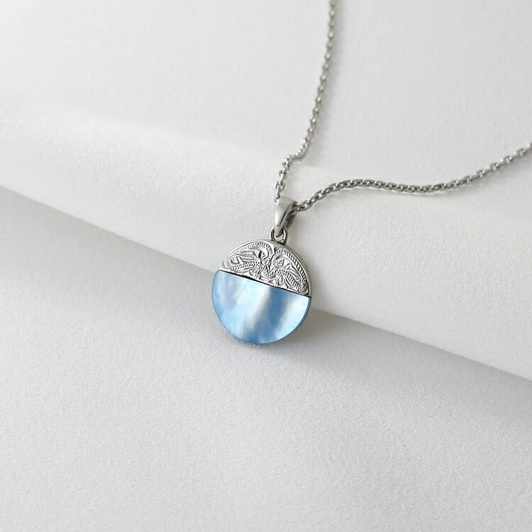 ハワイアンジュエリー ネックレス メンズ レディース ステンレス つけっぱなし リバーシブル サージカルステンレス ネックレス シェル サークル スクロール あ...