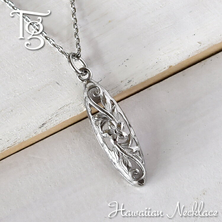 ハワイアンジュエリー ネックレス ステンレス メンズ レディース 金属アレルギー対応 サージカルステンレス316L つけっぱなし サーフボード プルメリア スク...