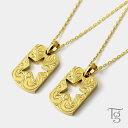 ハワイアンジュエリー ペアネックレス ステンレス スター 星 ドッグタグ プレート 金属アレルギー対応 ハワイアン ハワジュ つけっぱなし イエローゴールドカラ...