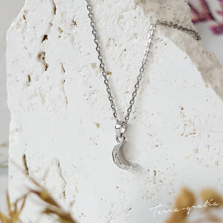 ハワイアンジュエリー ネックレス ステンレス レディース メンズ 男女兼用 三日月 ムーン 月 金属アレルギー対応 サージカルステンレス316L つけっぱなし ...