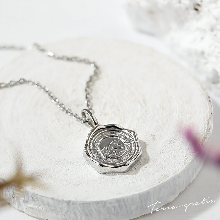 ハワイアンジュエリー ネックレス ステンレス レディース メンズ 男女兼用 シーリングスタンプモチーフ 金属アレルギー対応 サージカルステンレス316L つけっ...